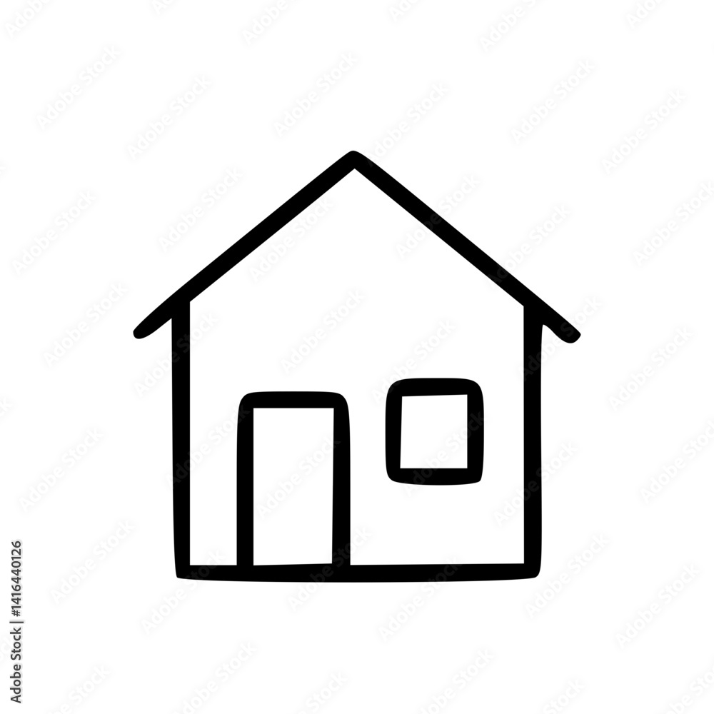 House Icon Hand Drawn Outline Style House Icon Hand Drawn Outline Style