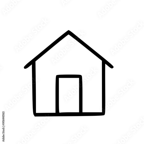 Home Icon Hand Drawn Outline Style