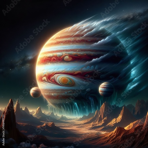 Jupiter Storm A Jupiter storm storming with strong winds shaping