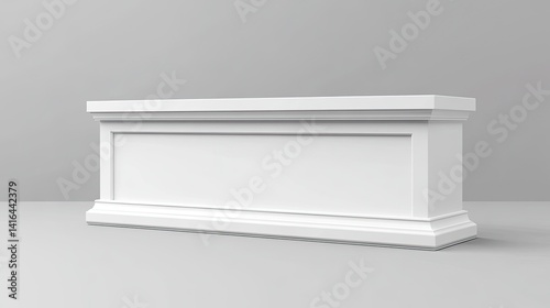 Wallpaper Mural Realistic vector mockup of a blank white portable exhibition counter.  Torontodigital.ca