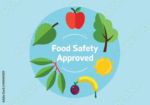 World Food Safety Day vector illustration set featuring hygiene practices, food inspection, safety tools, clean kitchen, global food awareness, and food protection concepts in solid color style