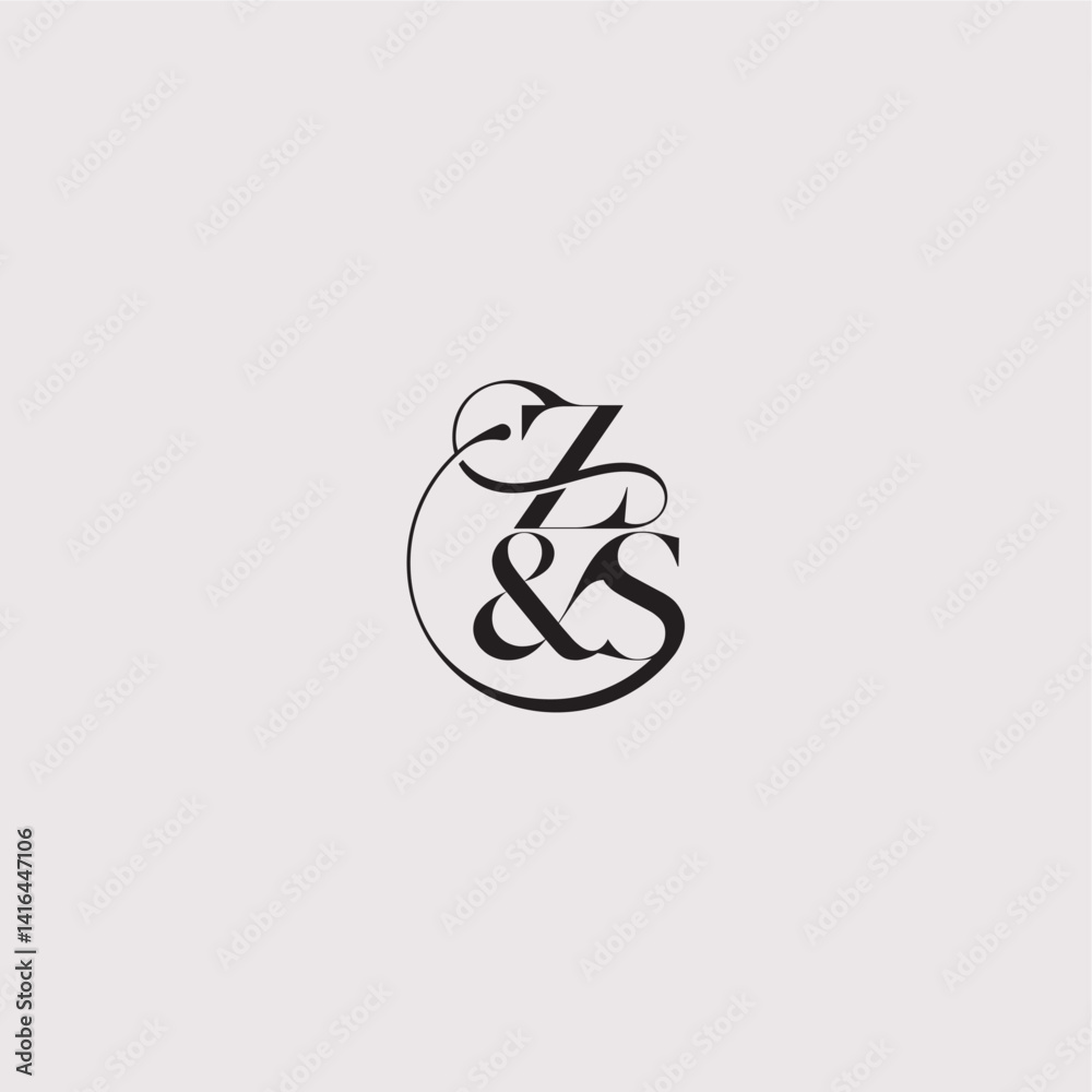 ZS letter elegant and luxury concept bold serif initial calligraphy wedding concept monogram ZS letter elegant and luxury concept bold serif initial calligraphy wedding concept monogram