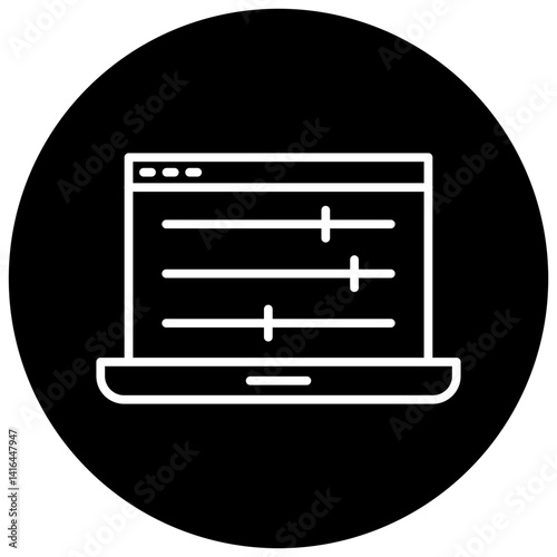 Greater Control Black Circle Icon, Greater Control Icon – Settings, Management, Dashboard, Access Control Symbol