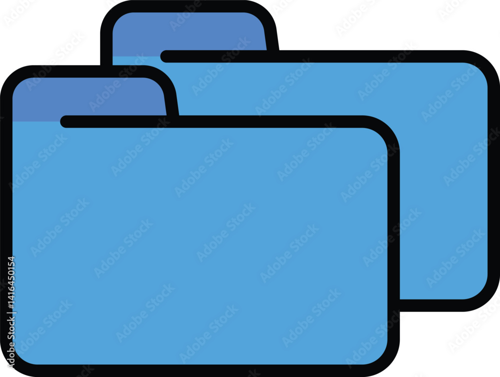 Folder Icon with Blue Background and Download Arrow for File Management