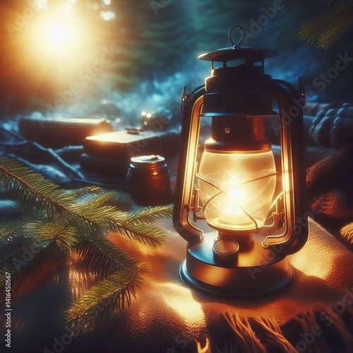 Lantern Soft Glow Portable Soft warm light from a portable lante photo