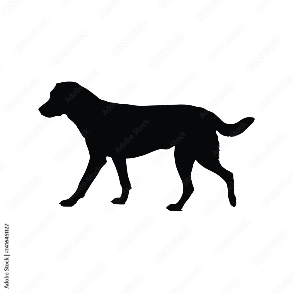 Dog walking slowly silhouette drawing Dog walking slowly silhouette drawing
