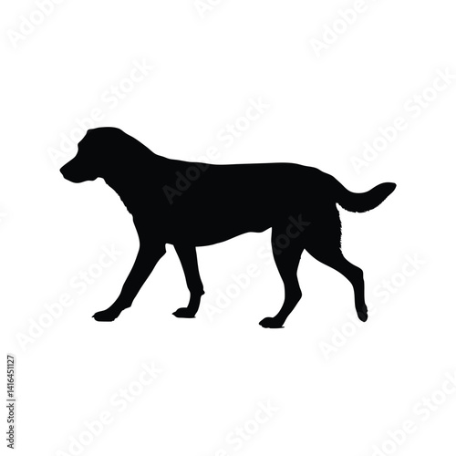 Dog walking slowly silhouette drawing