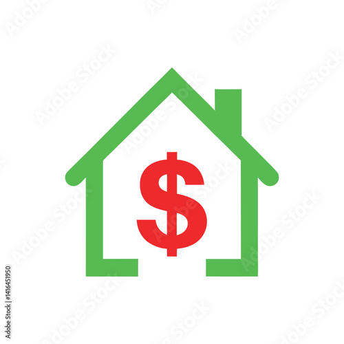 house with dollar sign logo design 