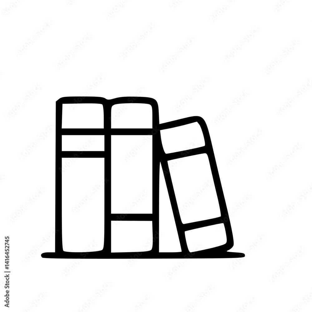 Books Icon Hand Drawn Outline Style Books Icon Hand Drawn Outline Style