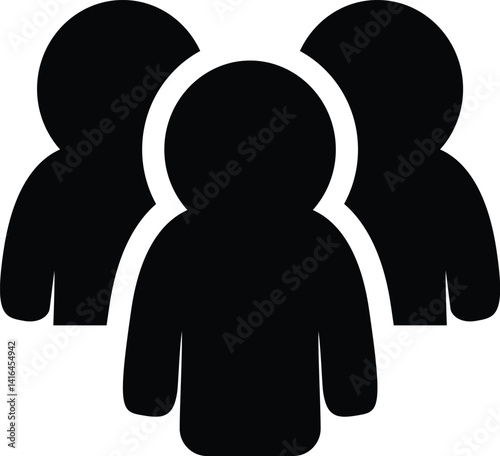 Group of Three People Silhouette Representing Team, Community or Users