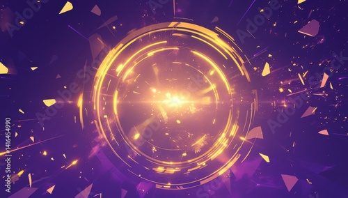 Colorful Glowing Circle with Light Effects and Dynamic Background for Creative Projects and Designs