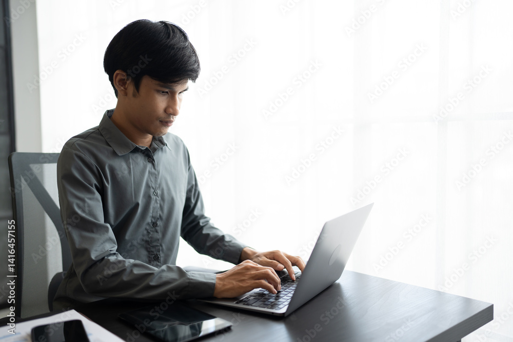 Business man working with laptop Hands typing keyboard. Professional investor working new start up project. business planning in office. Technology business.. Business man working with laptop Hands typing keyboard. Professional investor working new start up project. business planning in office. Technology business..