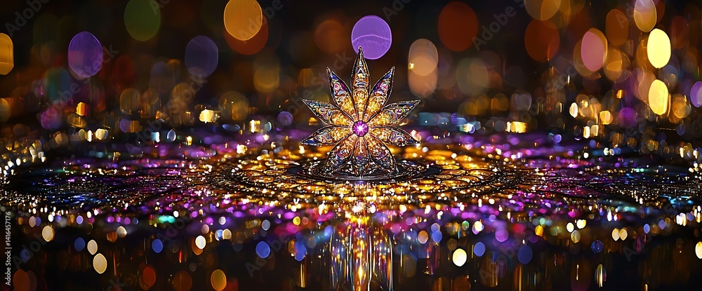 Fototapeta premium Jeweltone Star Mandala Reflection