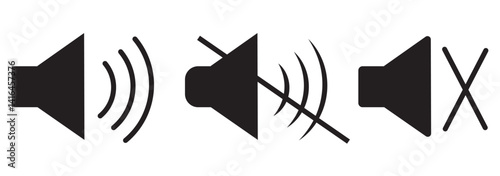 Speaker icon vector Volume sign. Loudspeaker icon vector. Silent and ring speaker icon set. Speaker icon vector. 