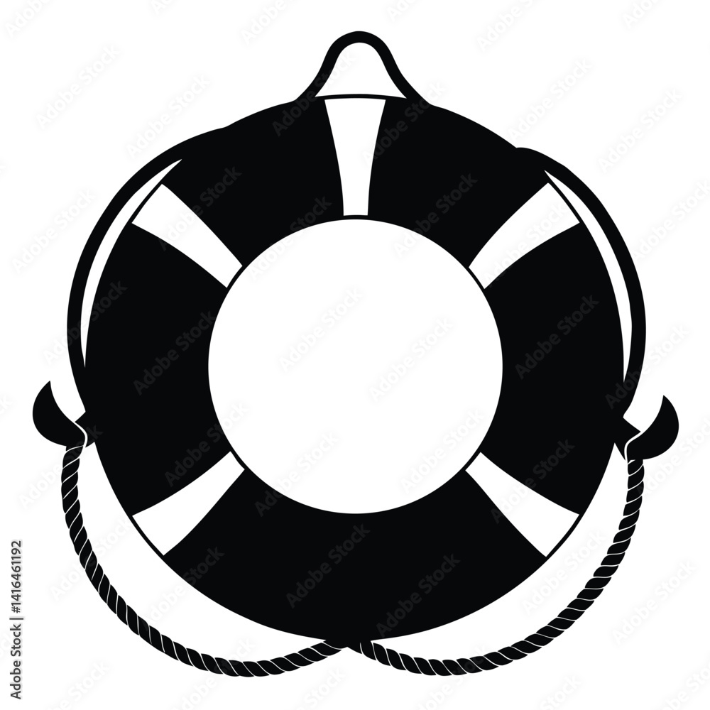 lifebuoy ring with rope silhouette graphic lifebuoy ring with rope silhouette graphic