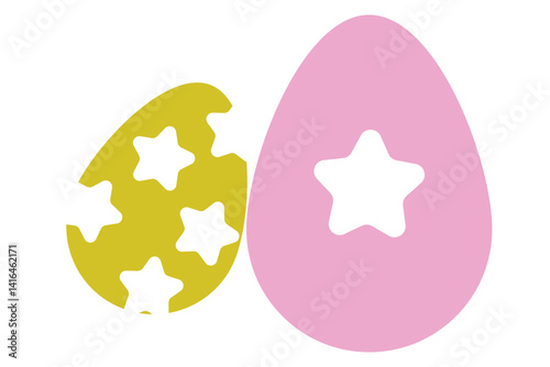 Easter eggs drawing clipart set. Happy easter egg flat clip art collection in colorful and multicolored paint art for traditional hunting celebration. Vector illustration flat oval shape elements.