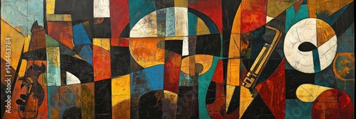 Harmonic Abstract, A Vibrant Symphony of Color and Form in Musical Expression