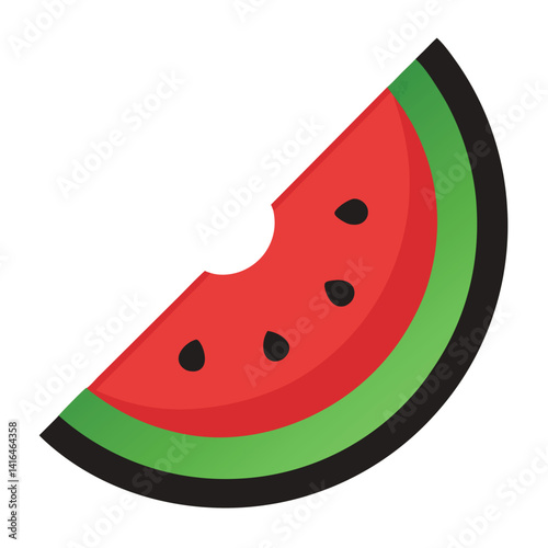 watermelon slice with seeds silhouette