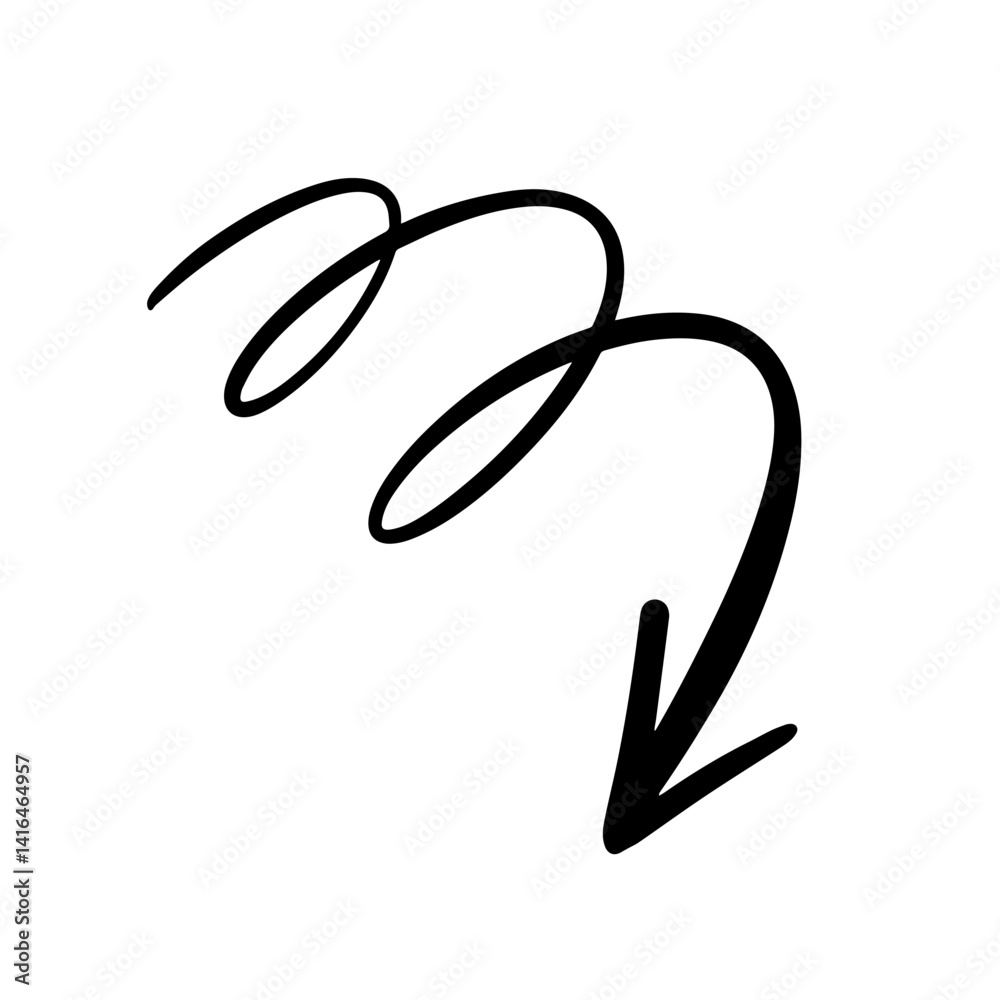 A dynamic curved arrow illustration created for directional signage to guide viewers A dynamic curved arrow illustration created for directional signage to guide viewers