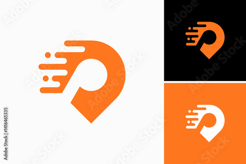 P pin local logo design vector