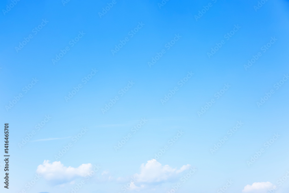 Fantastic soft white clouds against blue sky and copy space horizontal shape