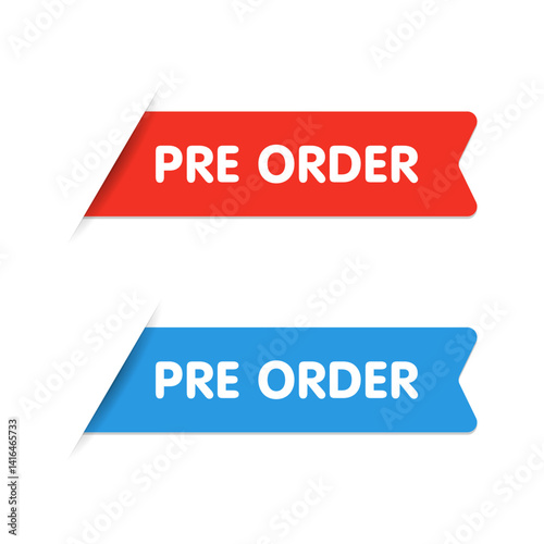 Vector Pre Order Tag Ribbon Labels