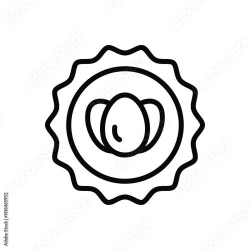 Black line icon for free range eggs