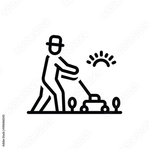 Black line icon for harvesting