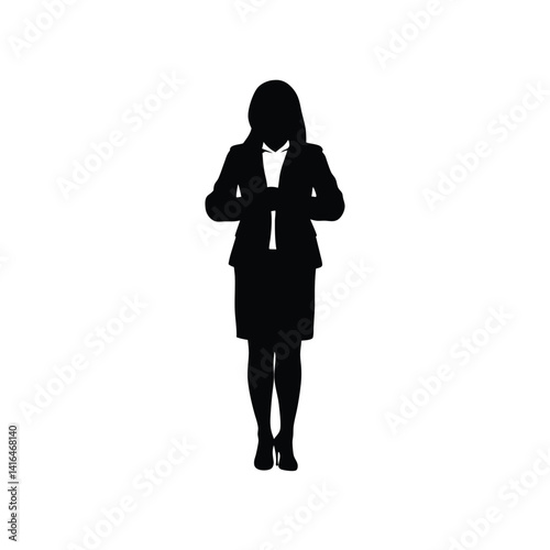 Professional woman looking ahead silhouette
