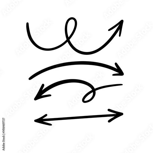 Dynamic Vector Arrows and Curves Graphic Elements for Creative Design Projects and Media