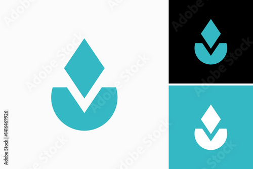 water drop diamond logo design vector