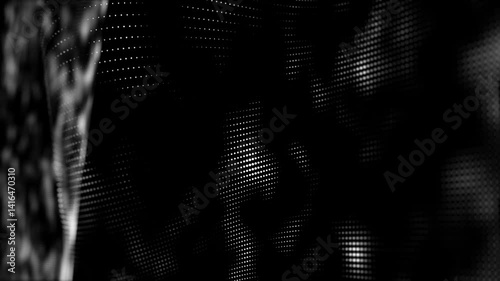 Wallpaper Mural 3d Looped moving halftone effect texture on black background with depth of field Torontodigital.ca