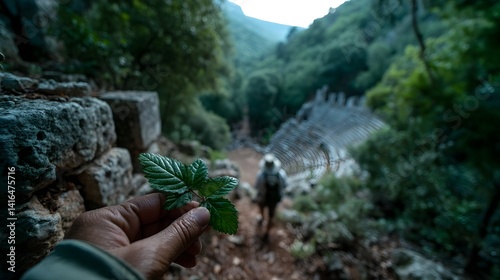 Trekker discovers hidden ancient amphitheater in dense foliage