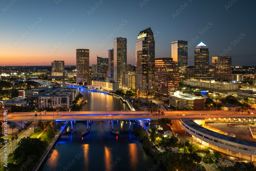 USA travel destination. American urban cityscape of Tampa, Florida. USA travel destination. American urban cityscape of Tampa, Florida.