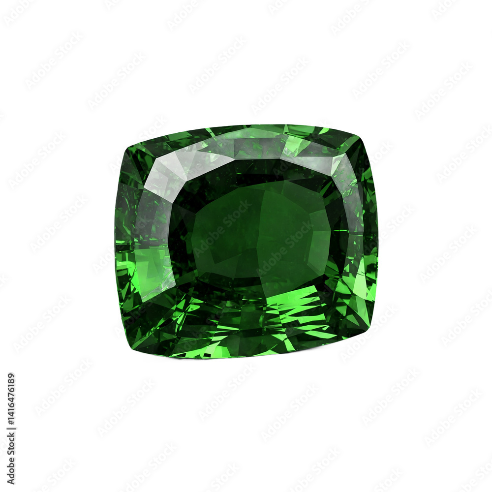 Diopside stone in rectangle shape 3D on transparent transparent background isolated png stock Diopside stone in rectangle shape 3D on transparent transparent background isolated png stock