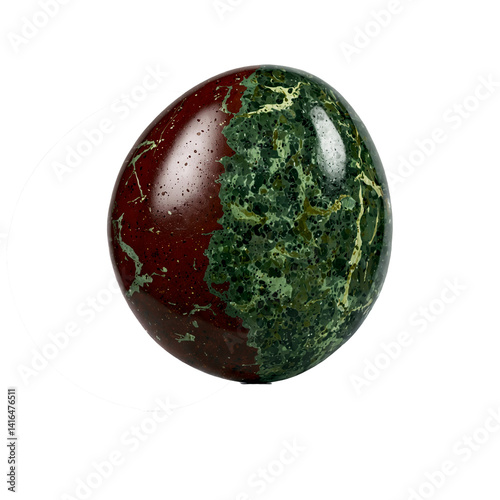 Dragon Blood Jasper stone in oval shape 3D on transparent  transparent background isolated png stock
