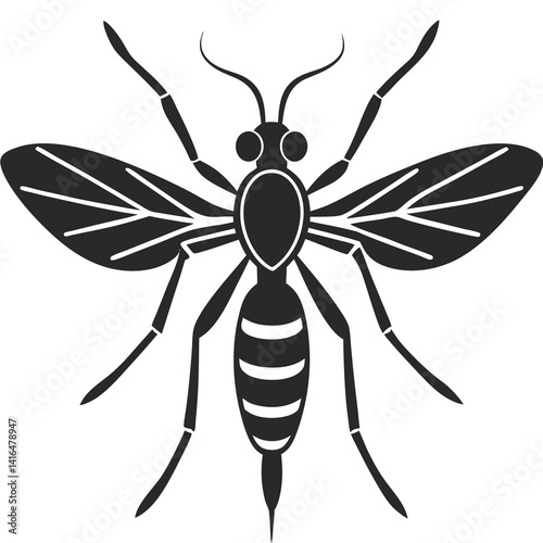 Mosquito vector silhouette illustration isolated on white background