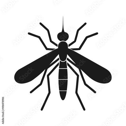Mosquito icon vector silhouette illustration isolated on white background