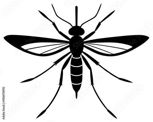 Mosquito vector silhouette illustration isolated on white background