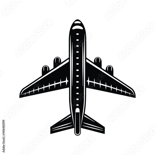 Airplane icon silhouette vector with white background