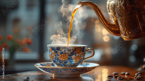 Coffee Pour Porcelain Cup Cozy Warm