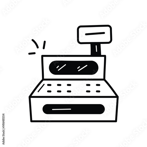 Cash Register icon vector stock illustration