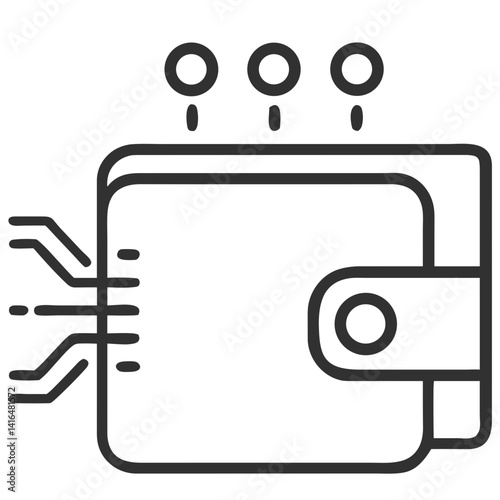 Crypto Wallet Icon for Blockchain Applications, Fintech Websites, Digital Currency Education, and Investment Platform Interfaces