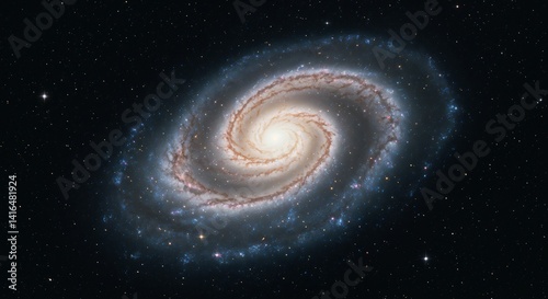 Vibrant Spiral Galaxy with Space