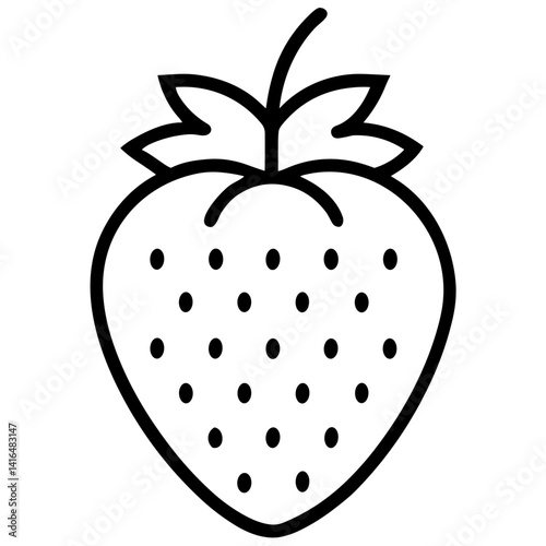 Strawberry Fruit Icon for Food Apps, Healthy Recipe Websites, Smoothie Brands, Dessert Graphics, Summer Theme Designs and Fresh Produce Marketing Materials