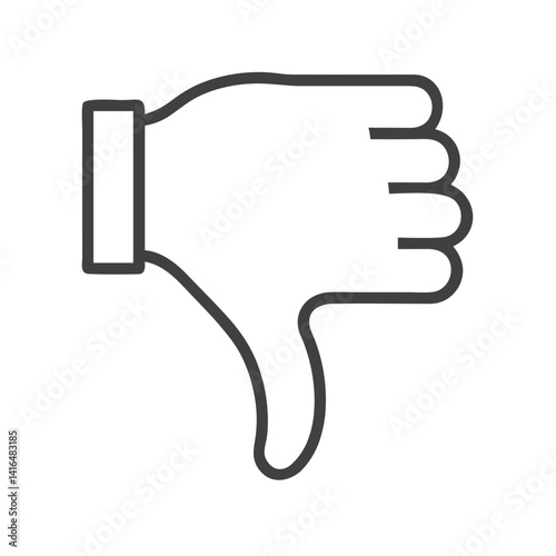 Thumbs Down Icon for Feedback Systems, Review Platforms, Rating Interfaces, Social Media Applications, User Experience Graphics and Opinion Collection Tools