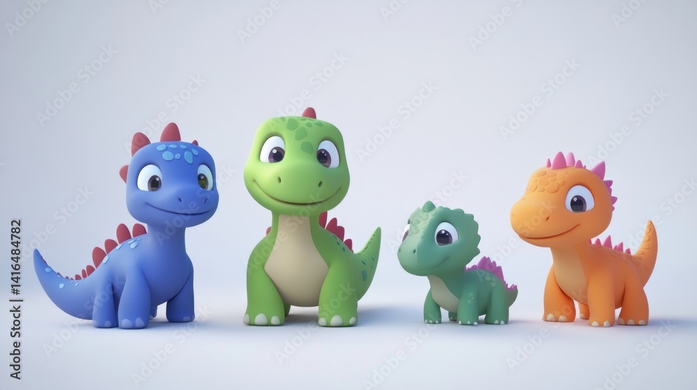 Naklejka premium Cute cartoon dinosaurs (26)