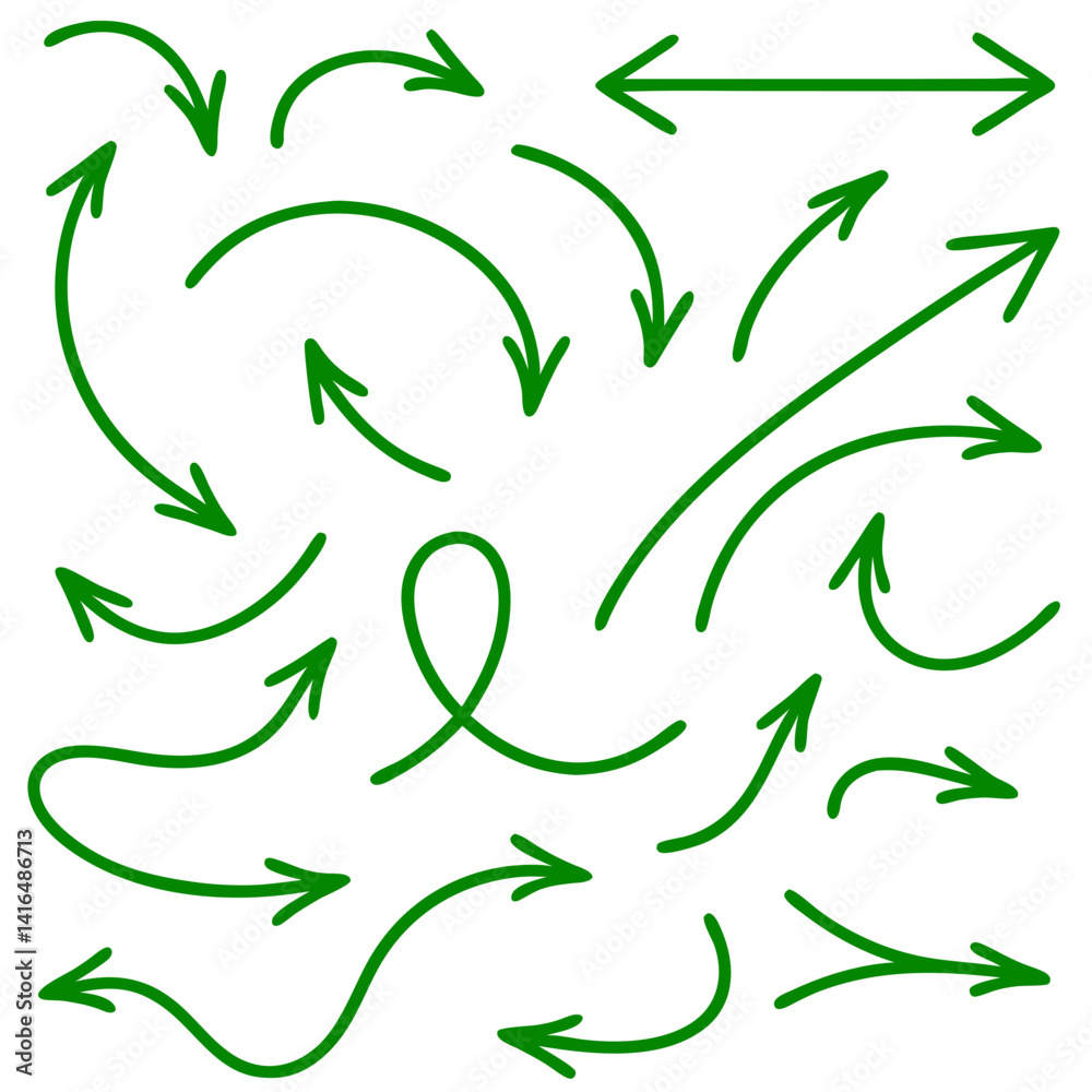 Green Arrows Abstract Vector Illustration with Nature Elements Green Arrows Abstract Vector Illustration with Nature Elements