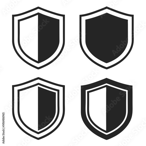 shield icons vector shield icons vector art illustration designart illustration design
