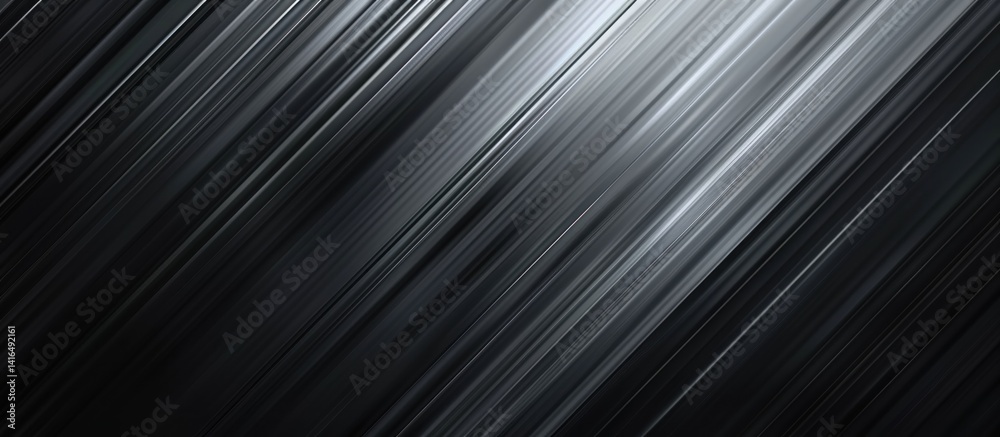 Fototapeta premium Abstract dark grey texture with shiny diagonal lines for modern designs